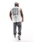 ASOS DESIGN oversized vest in grey with abstract back print