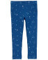 Baby Starry Print Knit Leggings - Blue 24M