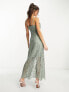Фото #2 товара Y.A.S Bridesmaid embroidered strappy pencil midi dress in sage
