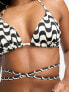 Фото #2 товара & Other Stories 3 piece tie detail triangle bikini top in wave print