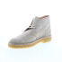 Clarks Desert Boot 26156289 Mens Gray Leather Lace Up Chukkas Boots