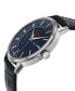 ფოტო #2 პროდუქტის Men's Guggenheim Blue Leather Watch 40mm