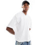 ASOS DESIGN oversized boxy t-shirt with sporty mesh panel in white Белый, M - Chest 40 - фото #1