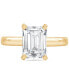 ფოტო #3 პროდუქტის Certified Lab Grown Emerald-Cut Solitaire Engagement Ring (3 ct. t.w.) in 14k Gold