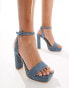 Фото #4 товара Truffle Collection platform heel sandals in denim