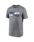 Фото #3 товара Men's Heathered Charcoal Los Angeles Dodgers 2022 Postseason T-shirt
