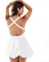 Stradivarius cross back detail mini dress in white