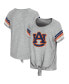 Фото #1 товара Women's Heathered Gray Auburn Tigers Boo You Knotted Raglan T-Shirt