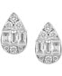 EFFY® Diamond Round & Baguette Teardrop Cluster Stud Earrings (1/2 ct. t.w.) in 14k White Gold