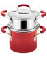 Фото #3 товара Cucina Hard Enamel Nonstick Sauce Pot and Steamer Insert Set, 3-Quart, Agave Blue
