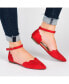 ფოტო #7 პროდუქტის Women's Lana Scalloped Edge Ankle Strap Flats