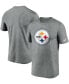 Фото #1 товара Men's Heather Charcoal Pittsburgh Steelers Logo Essential Legend Performance T-shirt