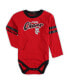 ფოტო #1 პროდუქტის Infant Boys and Girls Red, Black Wisconsin Badgers Little Kicker Long Sleeve Bodysuit and Sweatpants Set