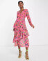 Фото #1 товара Never Fully Dressed ruffle midaxi dress in pink