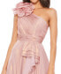 ფოტო #2 პროდუქტის Women's Iridescent One Shoulder Rosette Ball Gown