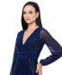 ფოტო #4 პროდუქტის Women's V-Neck Embroidered Chiffon Gown