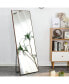 Фото #1 товара Brown Solid Wood Frame Full-Length Mirror: Wall/Floor Mounted, 65" X 23"