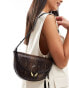 ASOS DESIGN shoulder and crossbody bag with snake hardware closure in snake