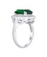 Фото #5 товара Fashion Rectangle Large Solitaire AAA CZ Pave Simulated Green Emerald Cut Art Deco Style 10CT Cocktail Statement Ring For Women