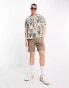 Фото #1 товара Jack & Jones short sleeve printed revere shirt in white