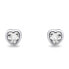 Delicate silver earrings with zircons Hearts EA599W