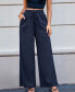 Women's Blue Drawstring Straight Leg Pants