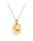 Scorpio Design 14K Yellow Gold Citrine Stone Diamond Tag Pendant Necklace