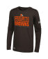 ფოტო #1 პროდუქტის Men's Brown Cleveland Browns Combine Authentic Offsides Long Sleeve T-shirt