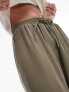 Topshop pull on wide leg trouser in khaki