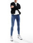 ASOS DESIGN spray on jeans with power-stretch in dark wash blue Голубой, W31 L34 - фото #4