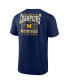 Men's Navy Michigan Wolverines College Football Playoff 2024 Rose Bowl Champions Score T-shirt