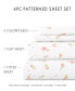 Soft Floral Double Brushed Patterned Sheet Set, Queen