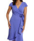 ფოტო #4 პროდუქტის Women's Rosette Flounce Faux-Wrap Dress