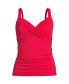 Women's D-Cup V-Neck Wrap Underwire Tankini Swimsuit Top Adjustable Straps