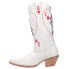 Dingo Queen A Hearts Round Toe Cowboy Womens White Casual Boots DI174-100