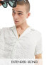 ASOS DESIGN short sleeve relaxed fit deep revere collar satin shirt in grey