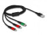 Фото #2 товара Delock USB Charging Cable 3 in 1 Type-A to 2 x Lightning™ / USB Type-C™ 1 m - 1 m - USB A - USB C/Lightning - USB 2.0 - Black - Green - Red