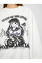 Anime Sweatshirt Oversize Bisiklet Yaka Uzun Kollu Içi Polarlı