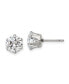 ფოტო #1 პროდუქტის Stainless Steel Polished Round CZ Stud Earrings