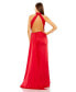 ფოტო #2 პროდუქტის Women's Open Back High Neck Side Ruched Gown