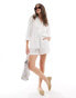 Фото #1 товара Vero Moda linen blend loose a line shorts co-ord in white