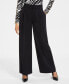 Women's Pleated Wide-Leg Trousers, Created for Macy's Черный, 8 - фото #4