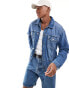 ONLY & SONS denim jacket in mid blue wash