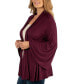 Фото #1 товара Long Flared Sleeve Open Front Plus Size Cardigan