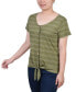 ფოტო #3 პროდუქტის Women's Short Sleeve Tie Front Top