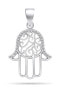 Фото #1 товара Silver pendant with clear zircons Hamsa PT103W