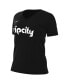 ფოტო #3 პროდუქტის Women's Black Portland Trail Blazers 2022/23 City Edition Essential V-Neck T-shirt