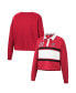 ფოტო #4 პროდუქტის Women's Heather Red Wisconsin Badgers I Love My Job Rugby Long Sleeve Shirt