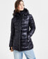 Фото #3 товара Women's Greenwich Hooded Faux-Sherpa-Collar Puffer Coat