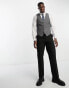 Original Penguin suit waistcoat in grey and blue check